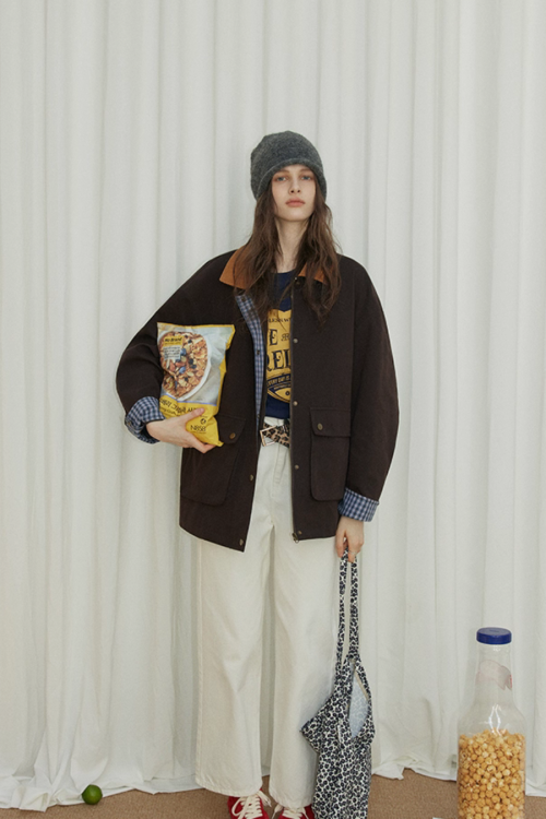 Plaid Design Loose Silhouette Jacket