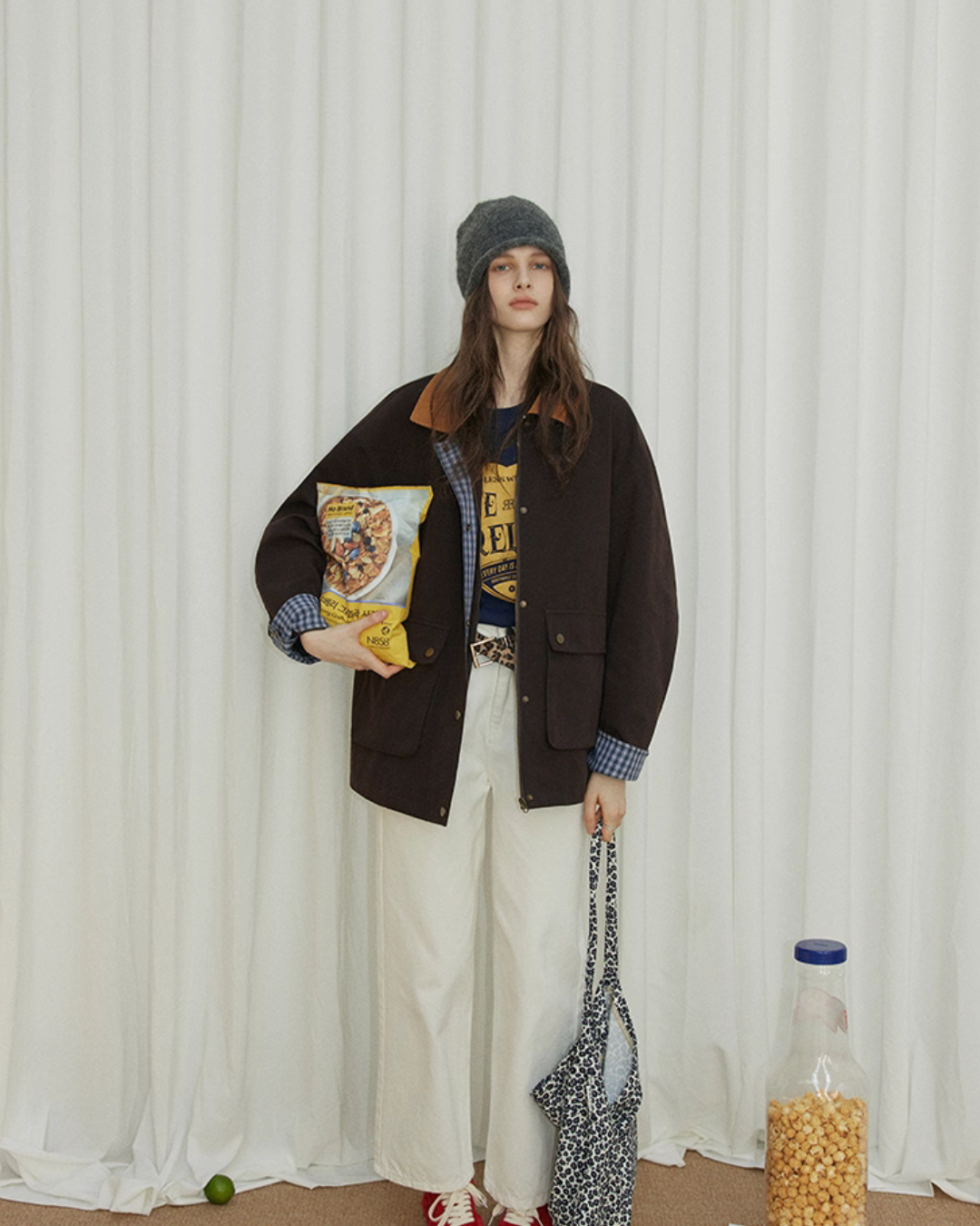 Plaid Design Loose Silhouette Jacket Plaid Design Loose Silhouette Jacket