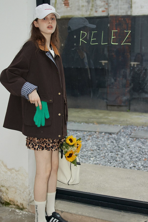 Plaid Design Loose Silhouette Jacket