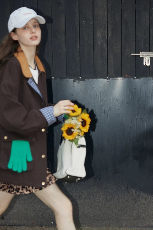 Plaid Design Loose Silhouette Jacket