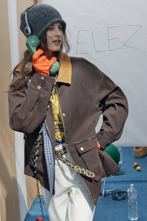 Plaid Design Loose Silhouette Jacket