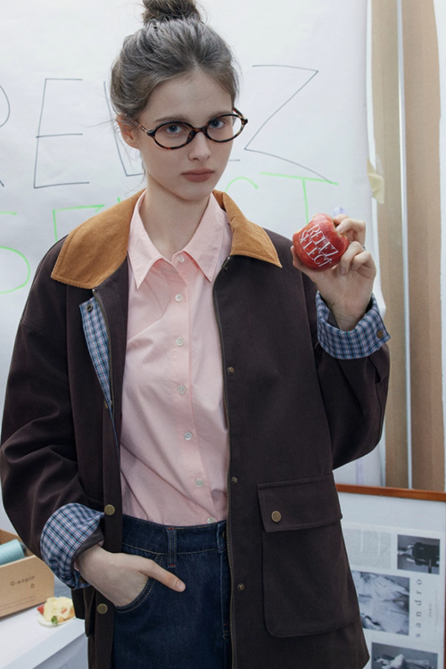 Plaid Design Loose Silhouette Jacket