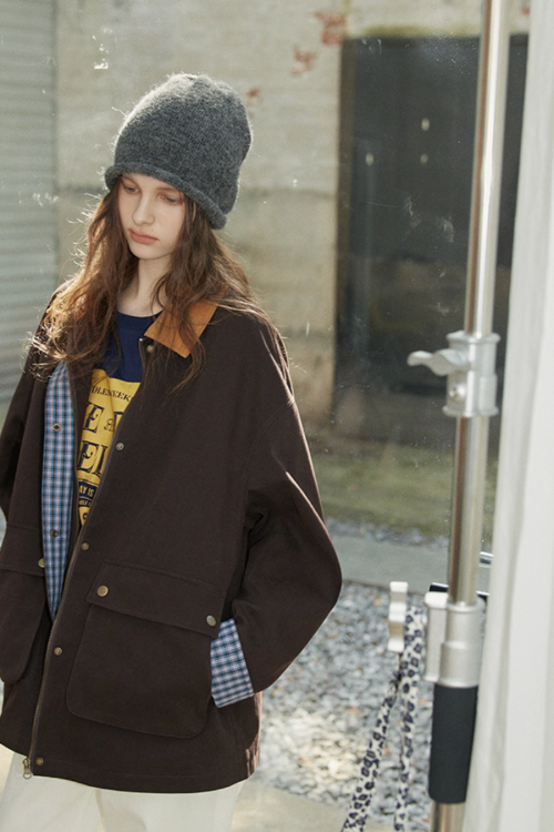 Plaid Design Loose Silhouette Jacket