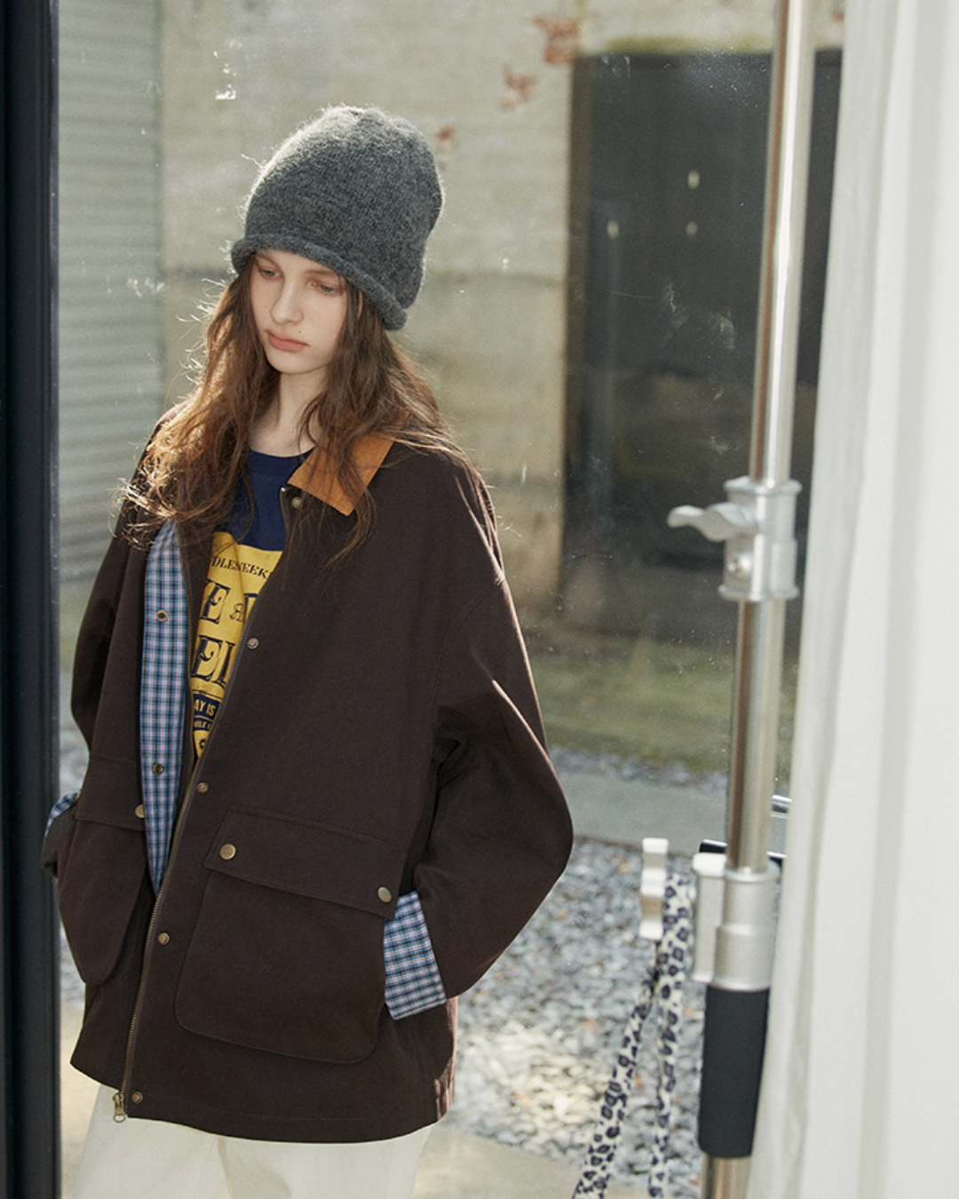 Plaid Design Loose Silhouette Jacket Plaid Design Loose Silhouette Jacket