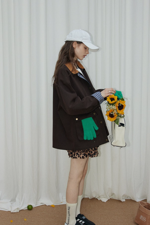 Plaid Design Loose Silhouette Jacket