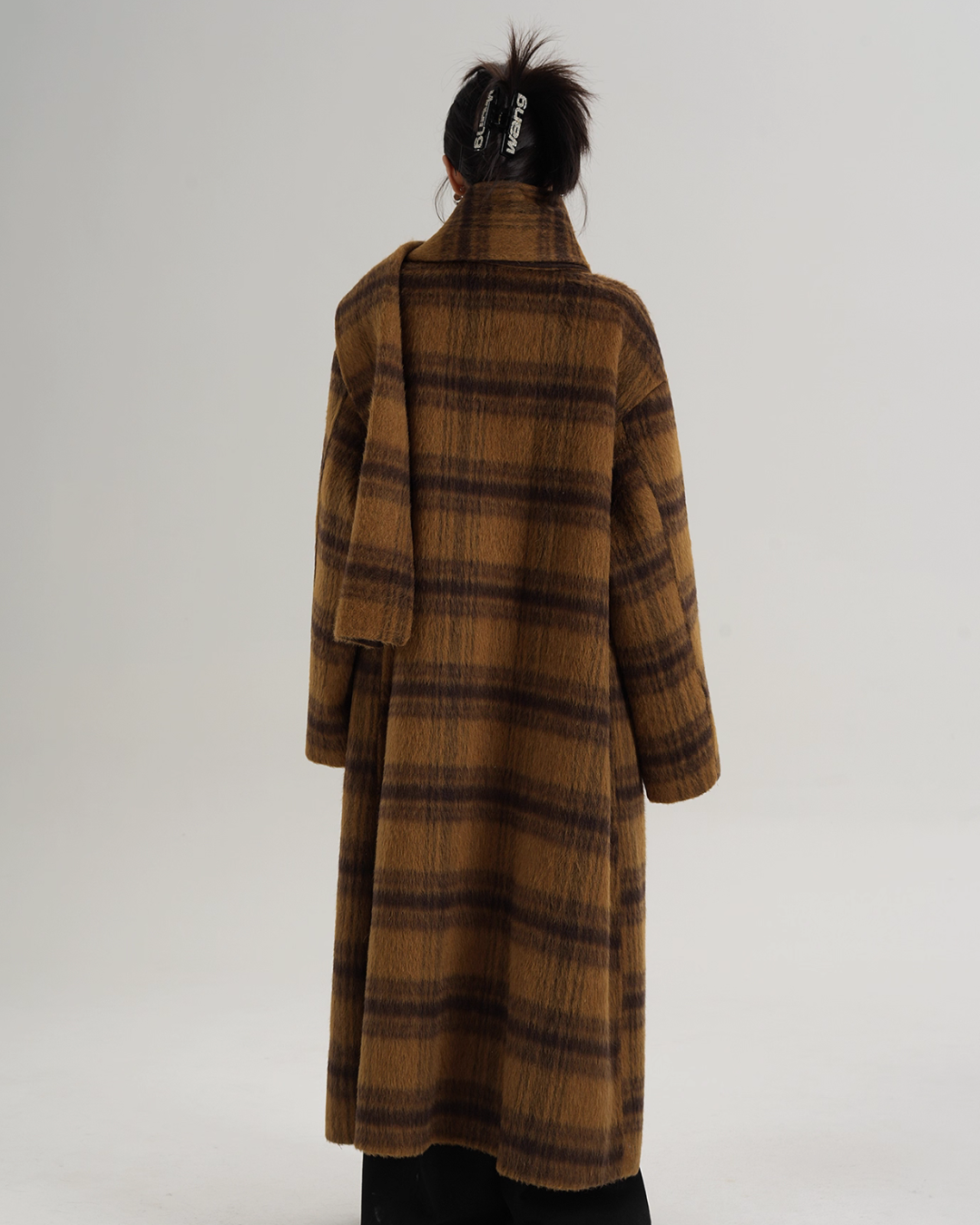 Plaid Long Wool Coat Plaid Long Wool Coat