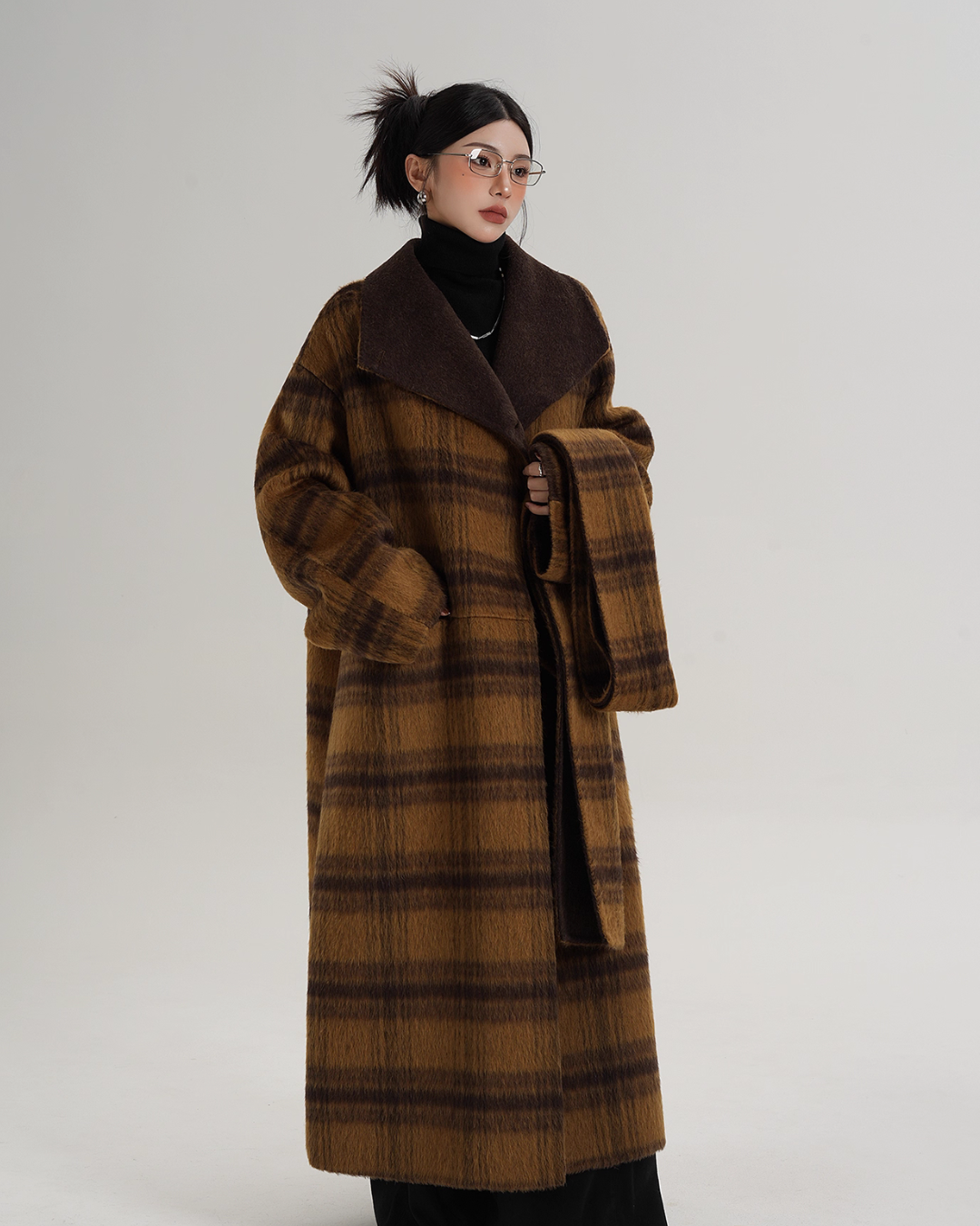 Plaid Long Wool Coat Plaid Long Wool Coat