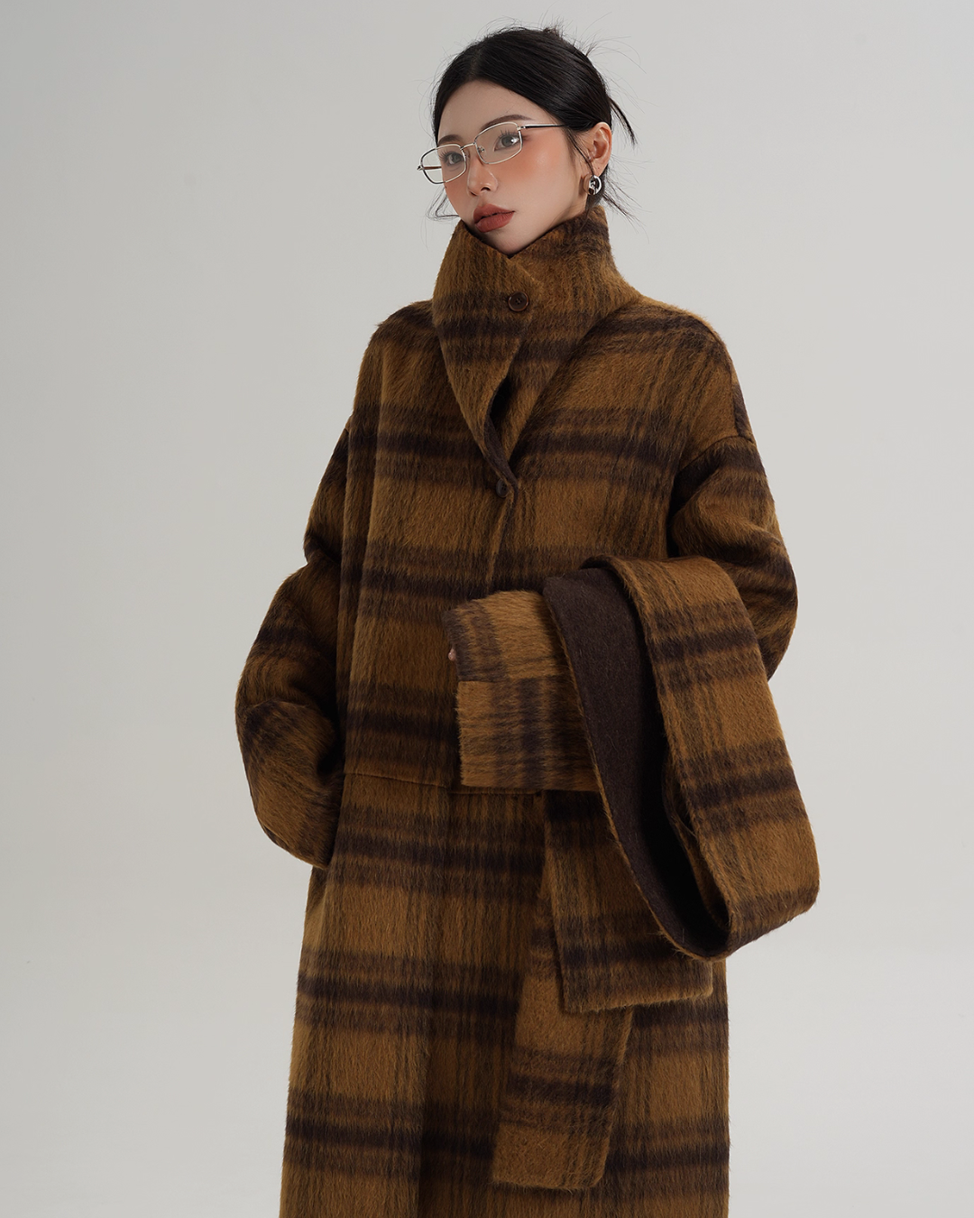 Plaid Long Wool Coat Plaid Long Wool Coat