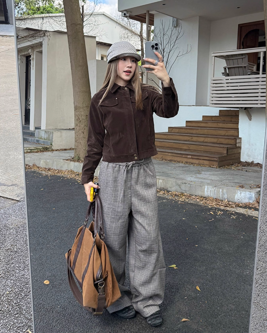 Plaid Patchwork Loose Pants Plaid Patchwork Loose Pants