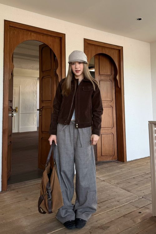 Plaid Patchwork Loose Pants