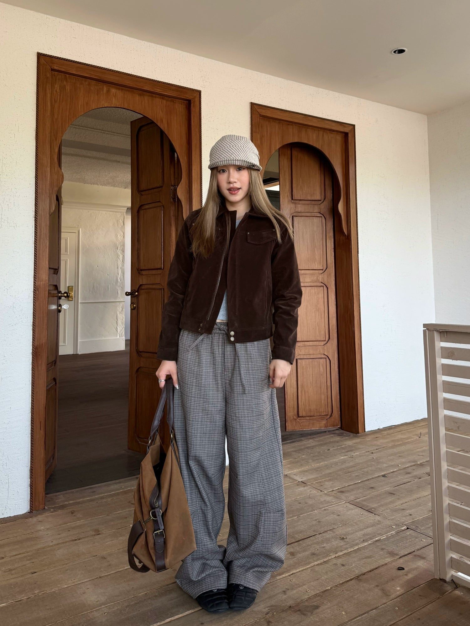 Plaid Patchwork Loose Pants Plaid Patchwork Loose Pants