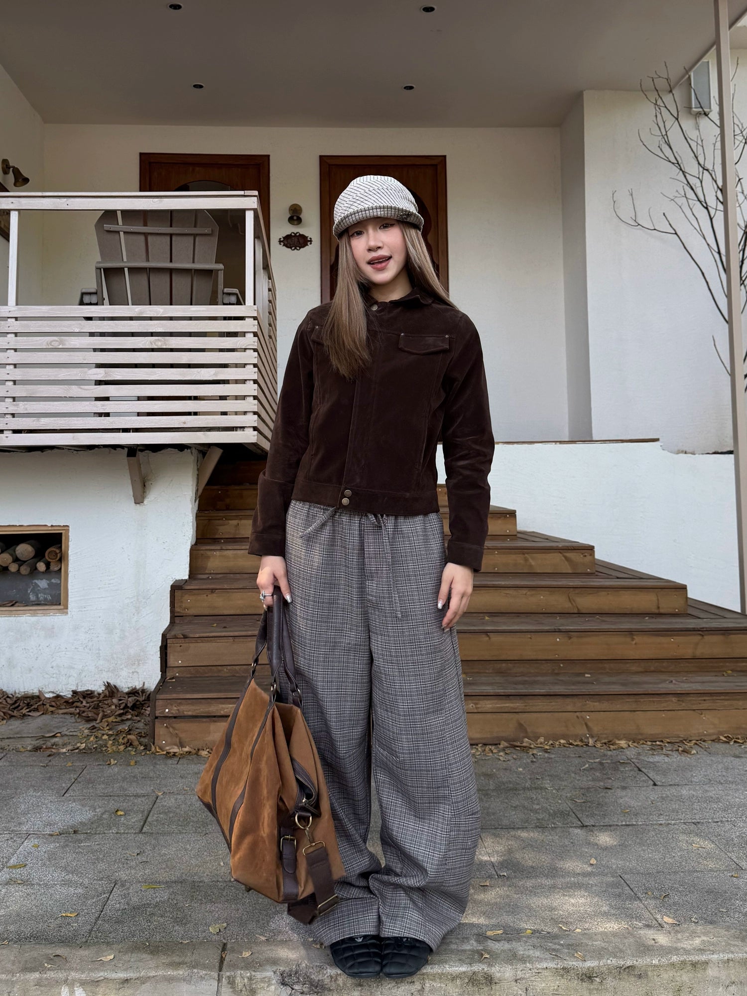 Plaid Patchwork Loose Pants Plaid Patchwork Loose Pants