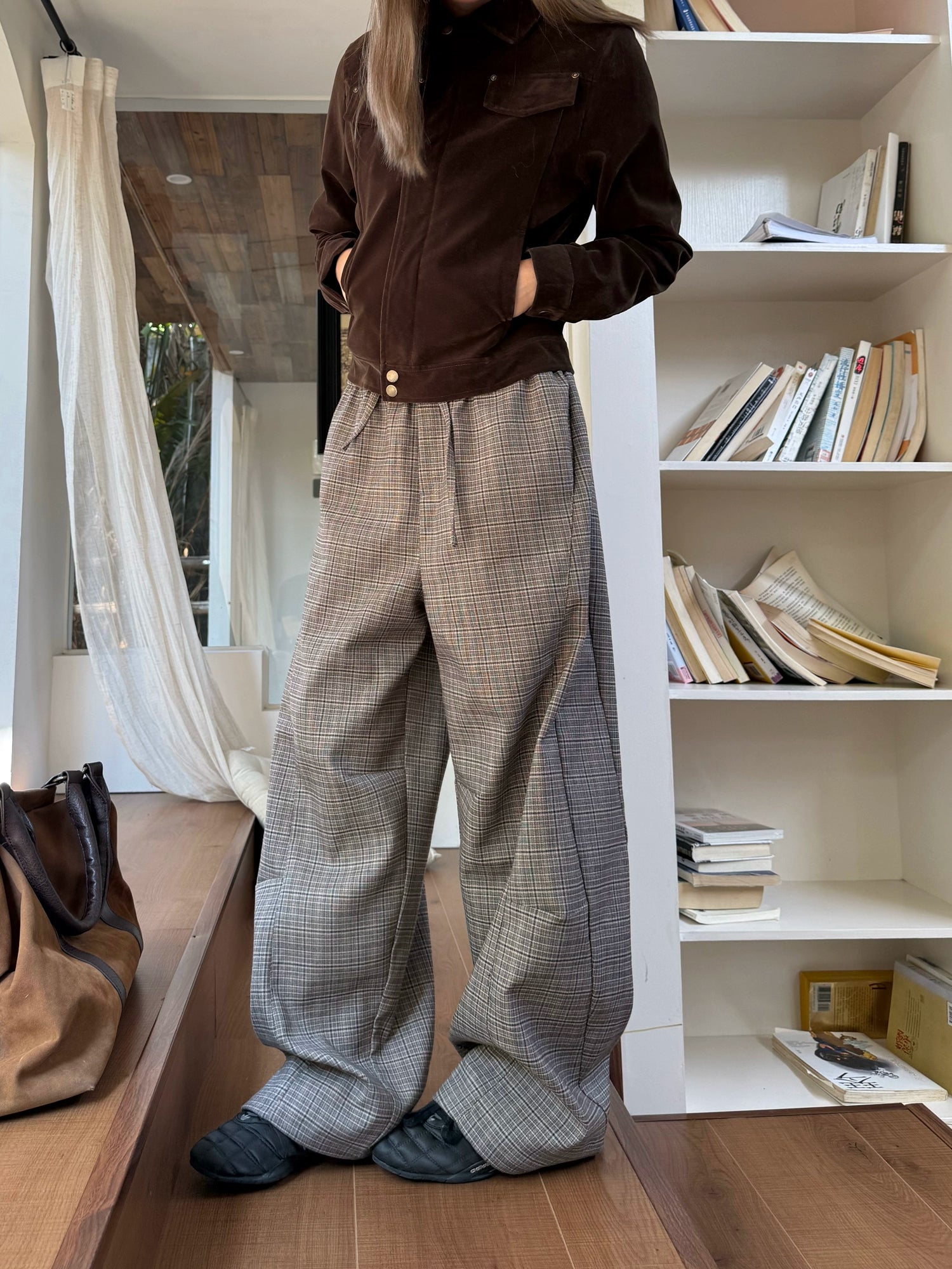 Plaid Patchwork Loose Pants Plaid Patchwork Loose Pants