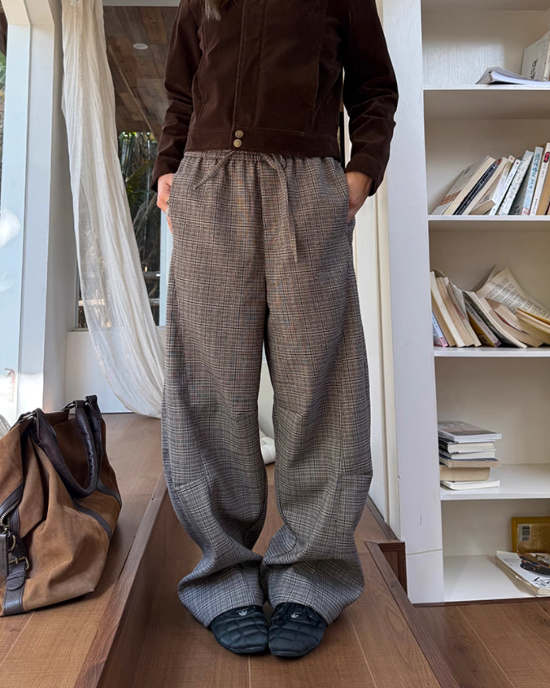 Plaid Patchwork Loose Pants Plaid Patchwork Loose Pants