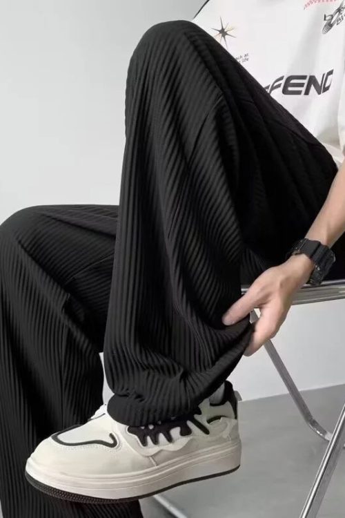 Pleated Straight Leg Pants