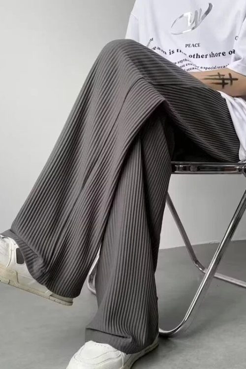 Pleated Straight Leg Pants