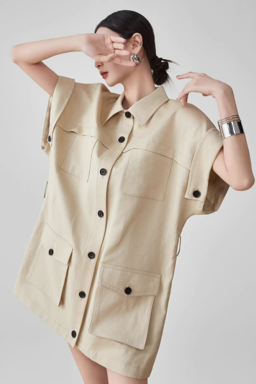 Pocket Mini Shirt Dress
