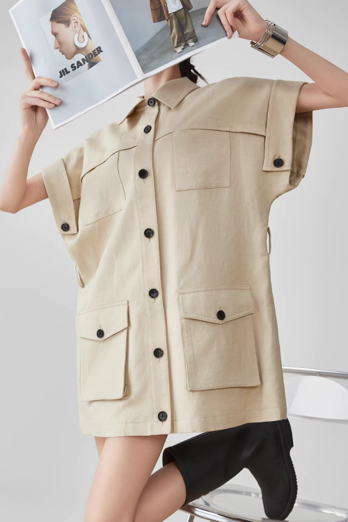 Pocket Mini Shirt Dress