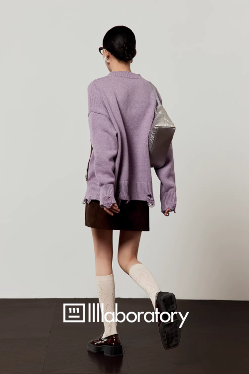 Pocket Patchwork Knit Top / Mini Skirt