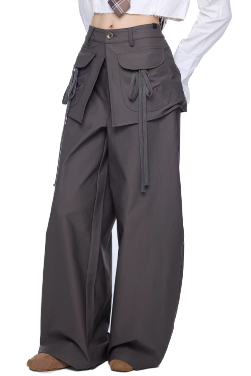 Pocket Wide-Leg Pants