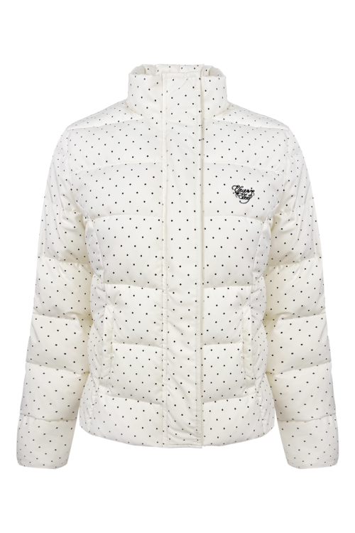 Polka Dot Handle Down Jacket / Flared Pants