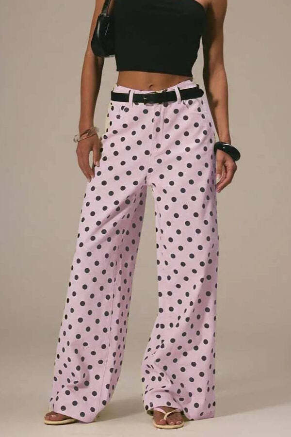 Polka Dot Loose Mid Rise Jeans Polka Dot Loose Mid Rise Jeans