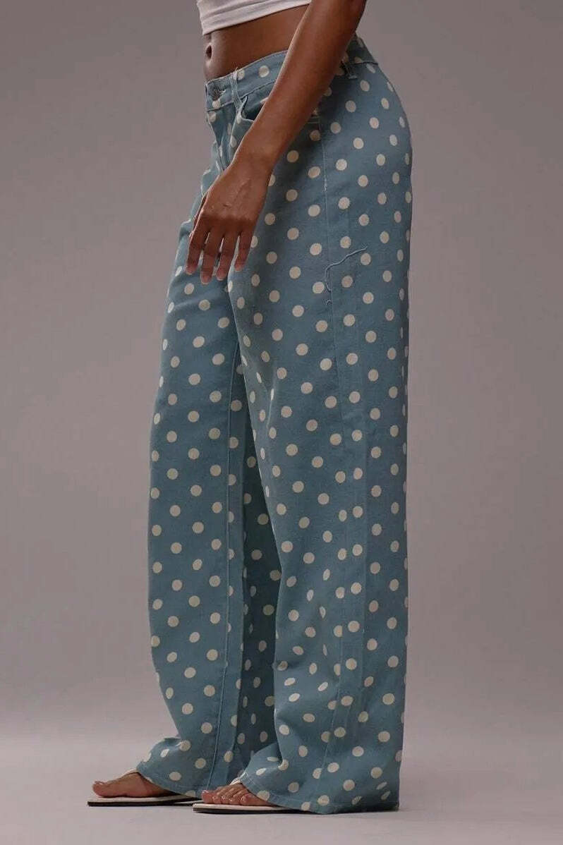 Polka Dot Loose Mid Rise Jeans Polka Dot Loose Mid Rise Jeans