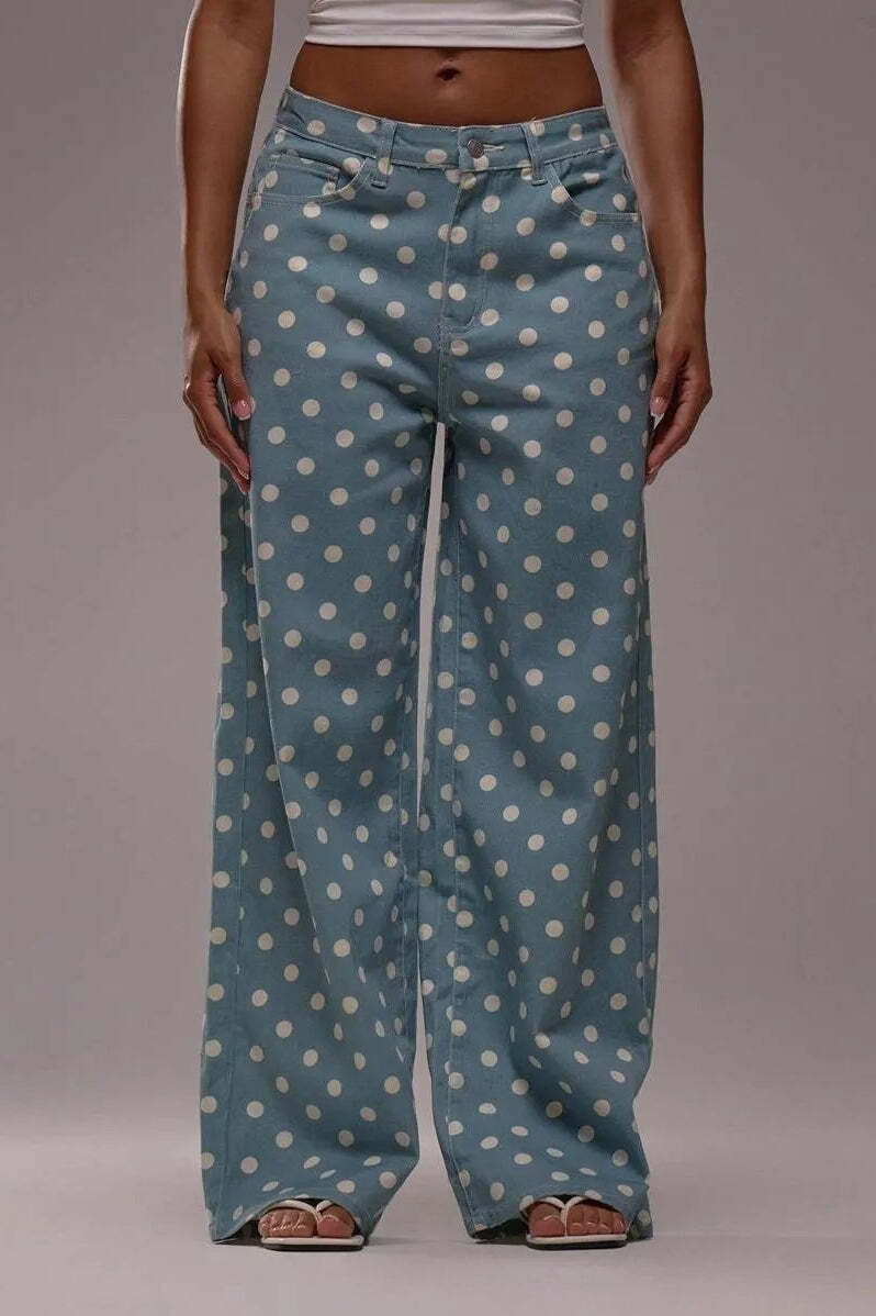 Polka Dot Loose Mid Rise Jeans Polka Dot Loose Mid Rise Jeans