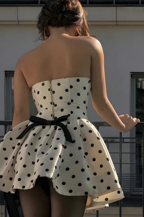Polka Dot Preppy Mini Dress