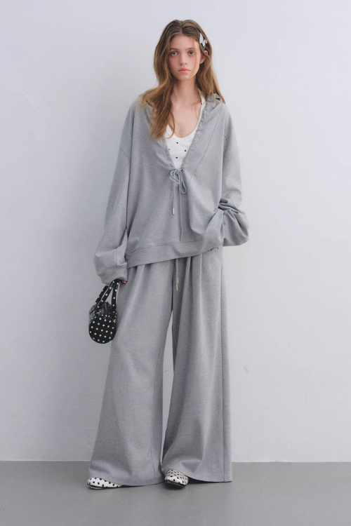 Polka Dot Vest V-Neck Hoodie / Loose Casual Sweatpants