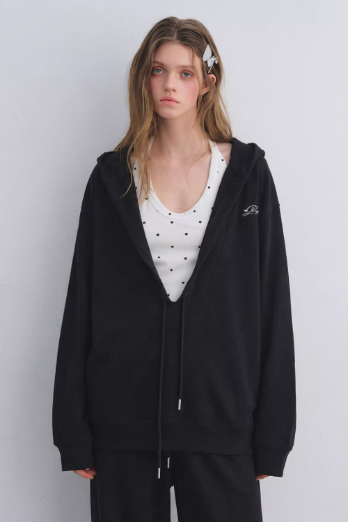 Polka Dot Vest V-Neck Hoodie / Loose Casual Sweatpants