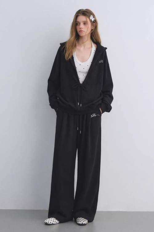 Polka Dot Vest V-Neck Hoodie / Loose Casual Sweatpants