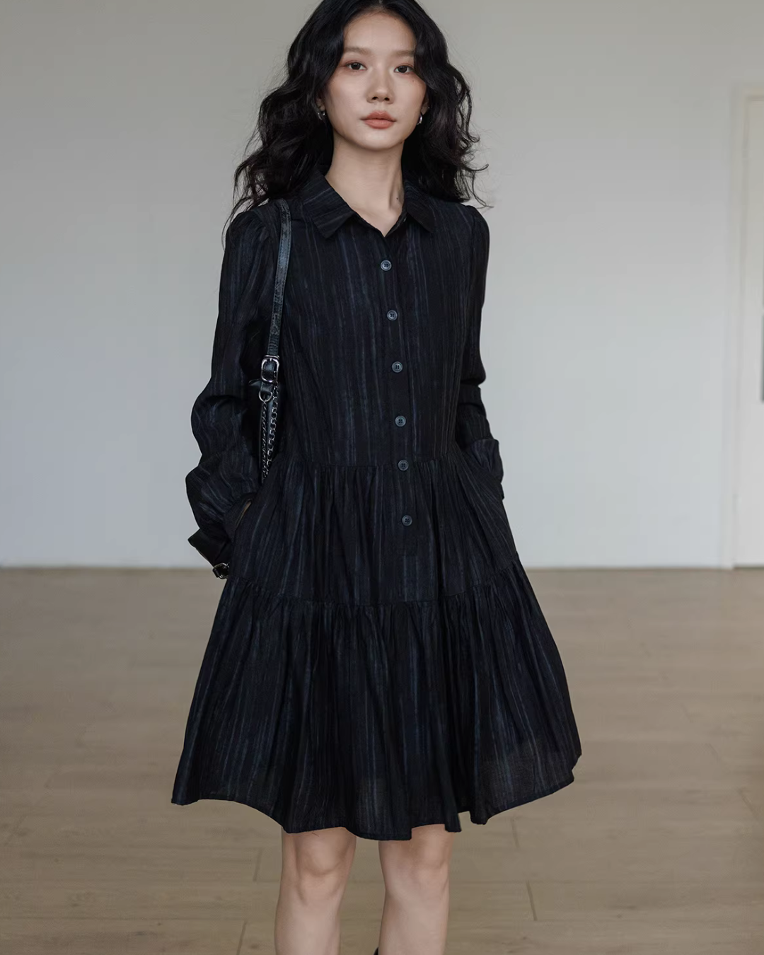 Polo Collar Long-Sleeve Dress Polo Collar Long-Sleeve Dress