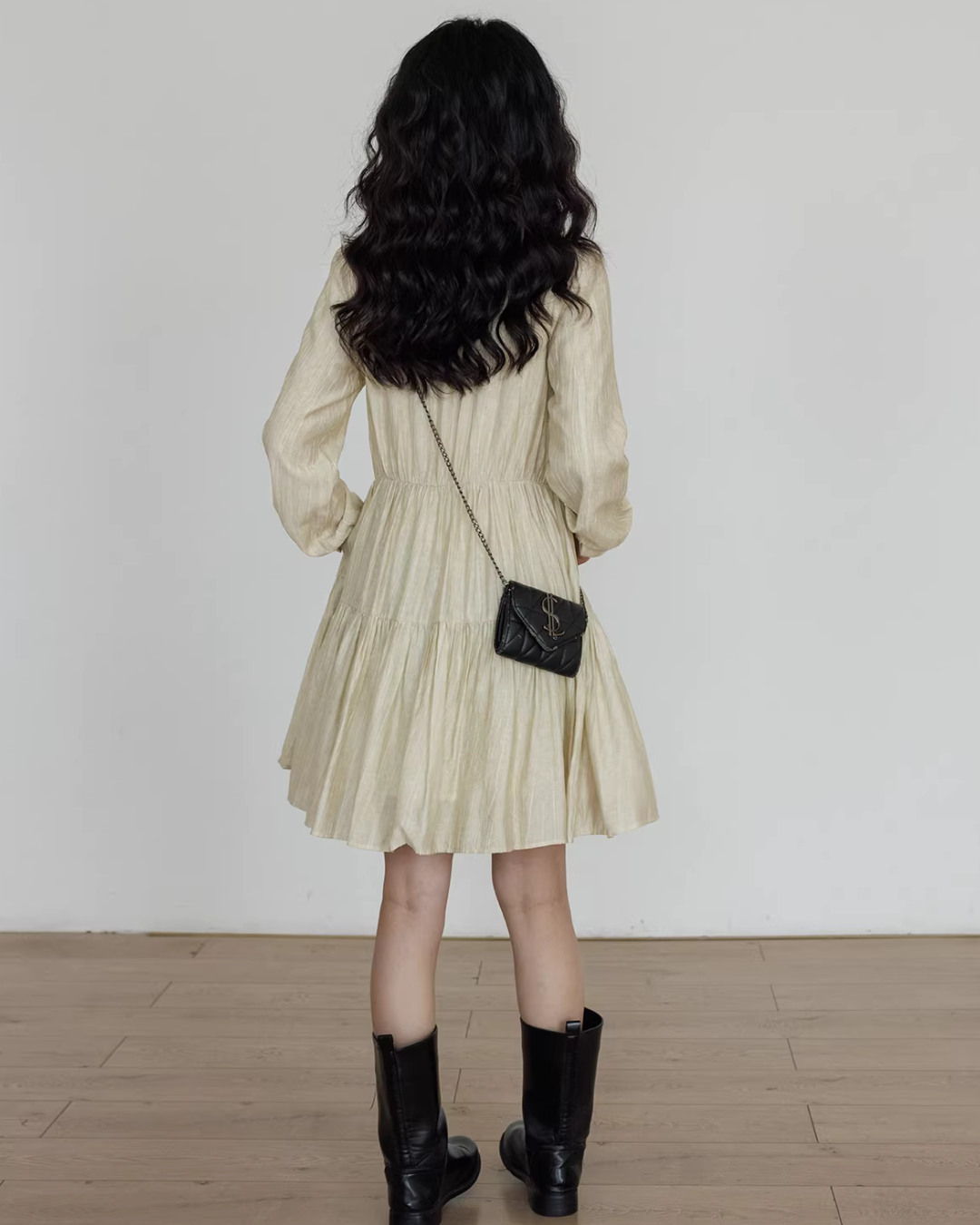 Polo Collar Long-Sleeve Dress Polo Collar Long-Sleeve Dress