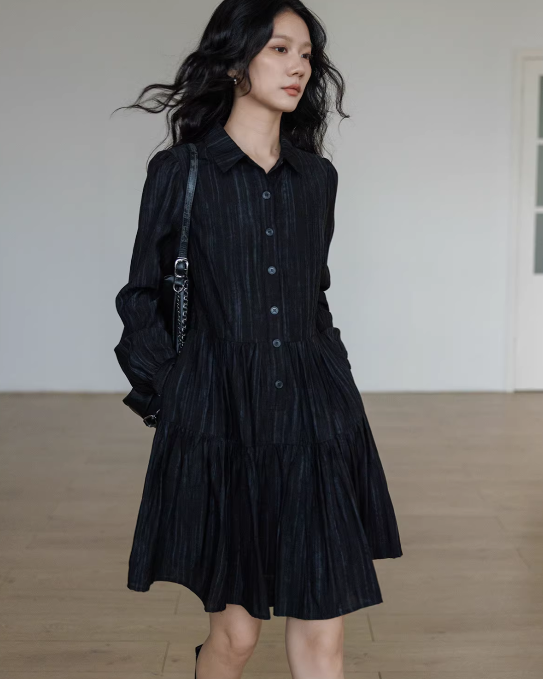 Polo Collar Long-Sleeve Dress Polo Collar Long-Sleeve Dress