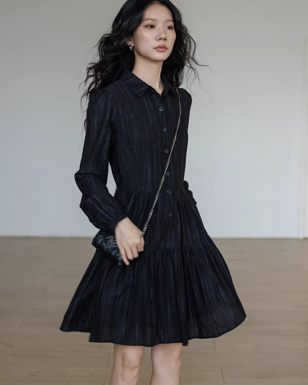 Polo Collar Long-Sleeve Dress Polo Collar Long-Sleeve Dress