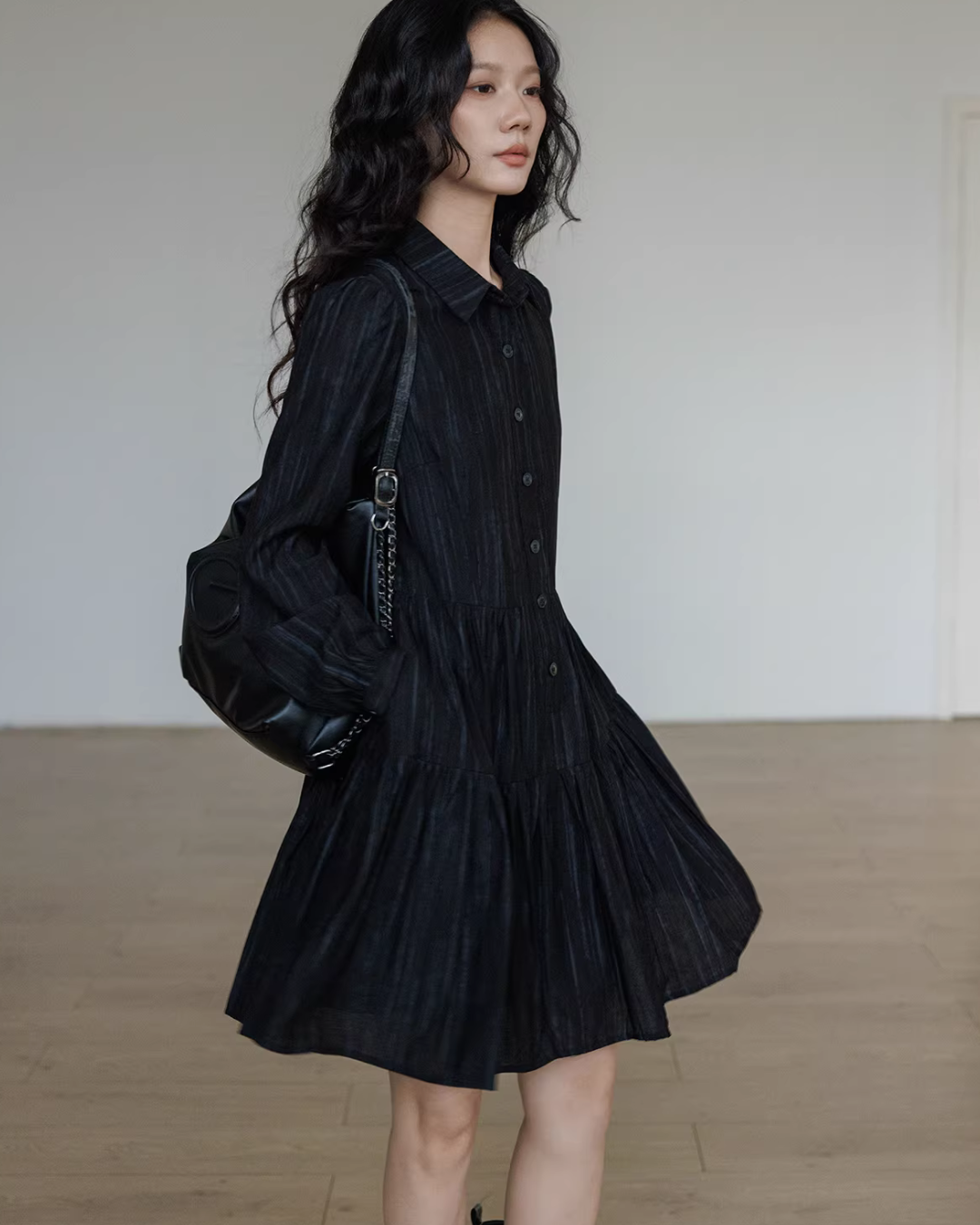 Polo Collar Long-Sleeve Dress Polo Collar Long-Sleeve Dress