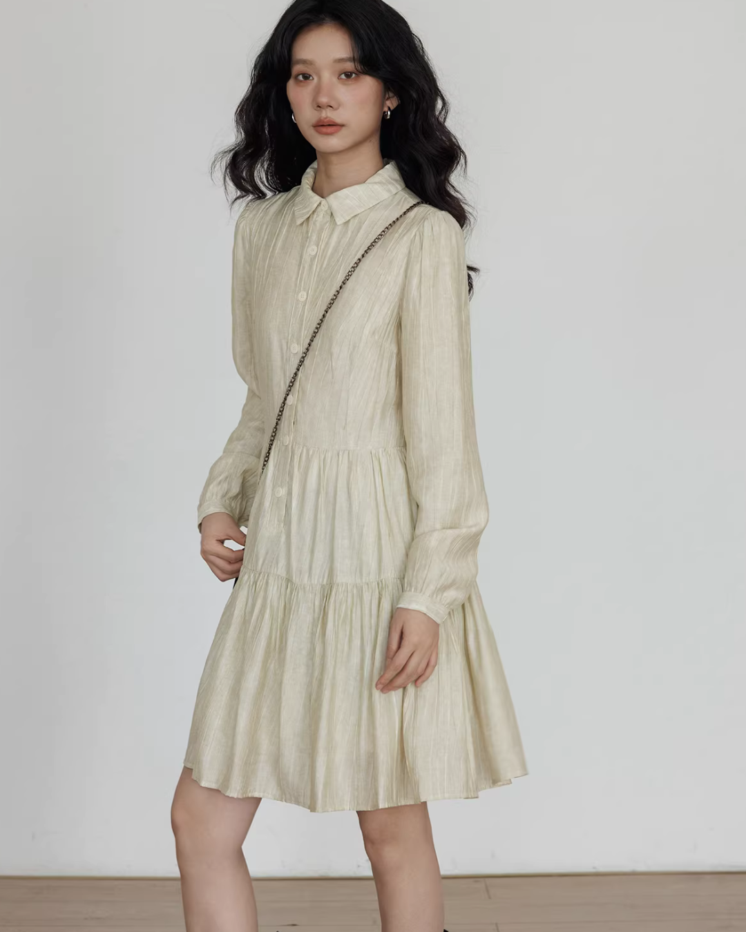 Polo Collar Long-Sleeve Dress Polo Collar Long-Sleeve Dress