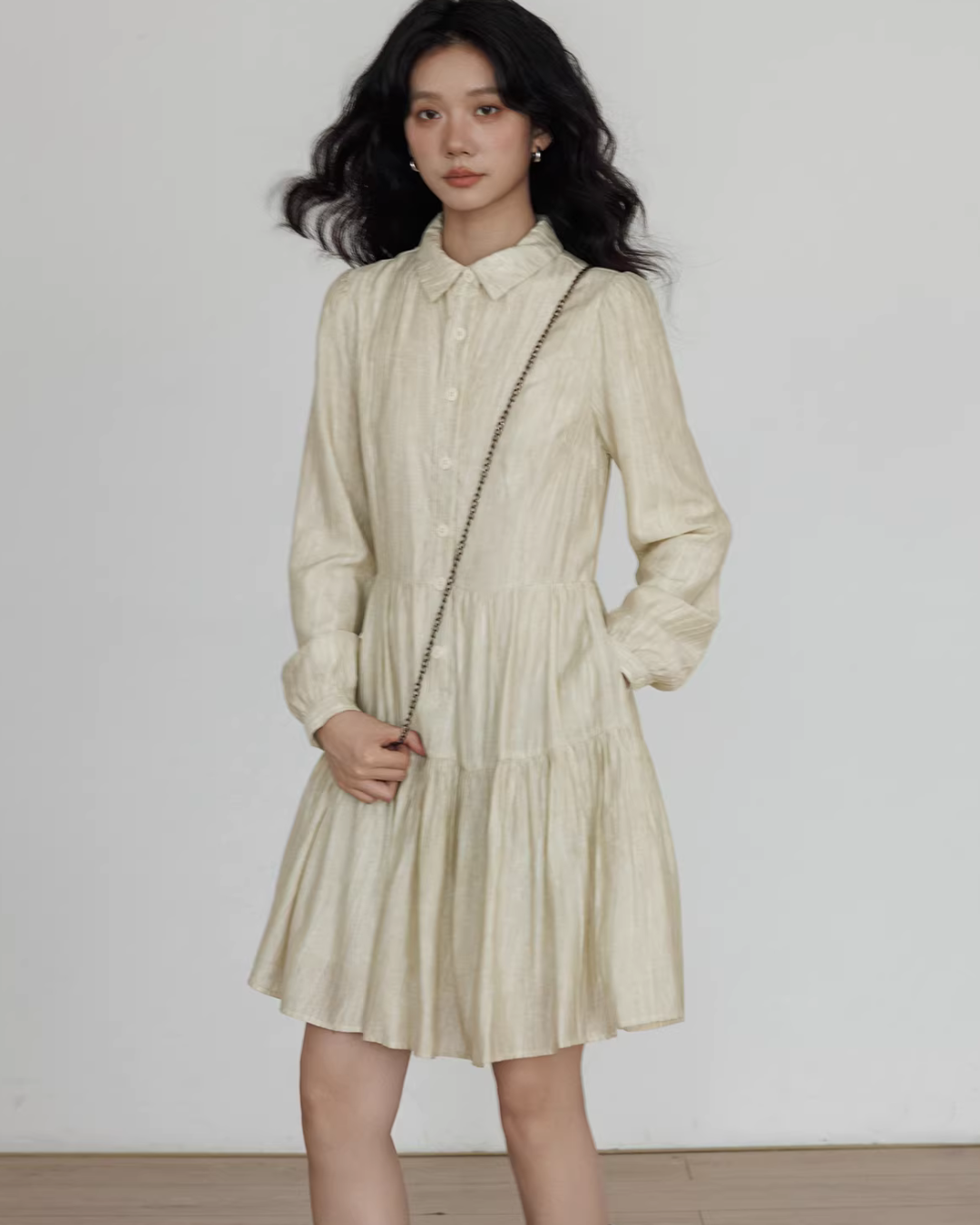 Polo Collar Long-Sleeve Dress Polo Collar Long-Sleeve Dress