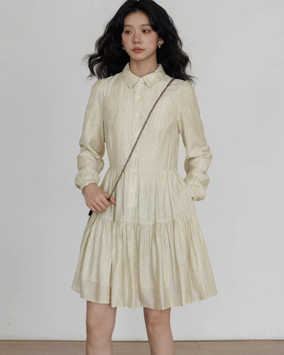 Polo Collar Long-Sleeve Dress Polo Collar Long-Sleeve Dress