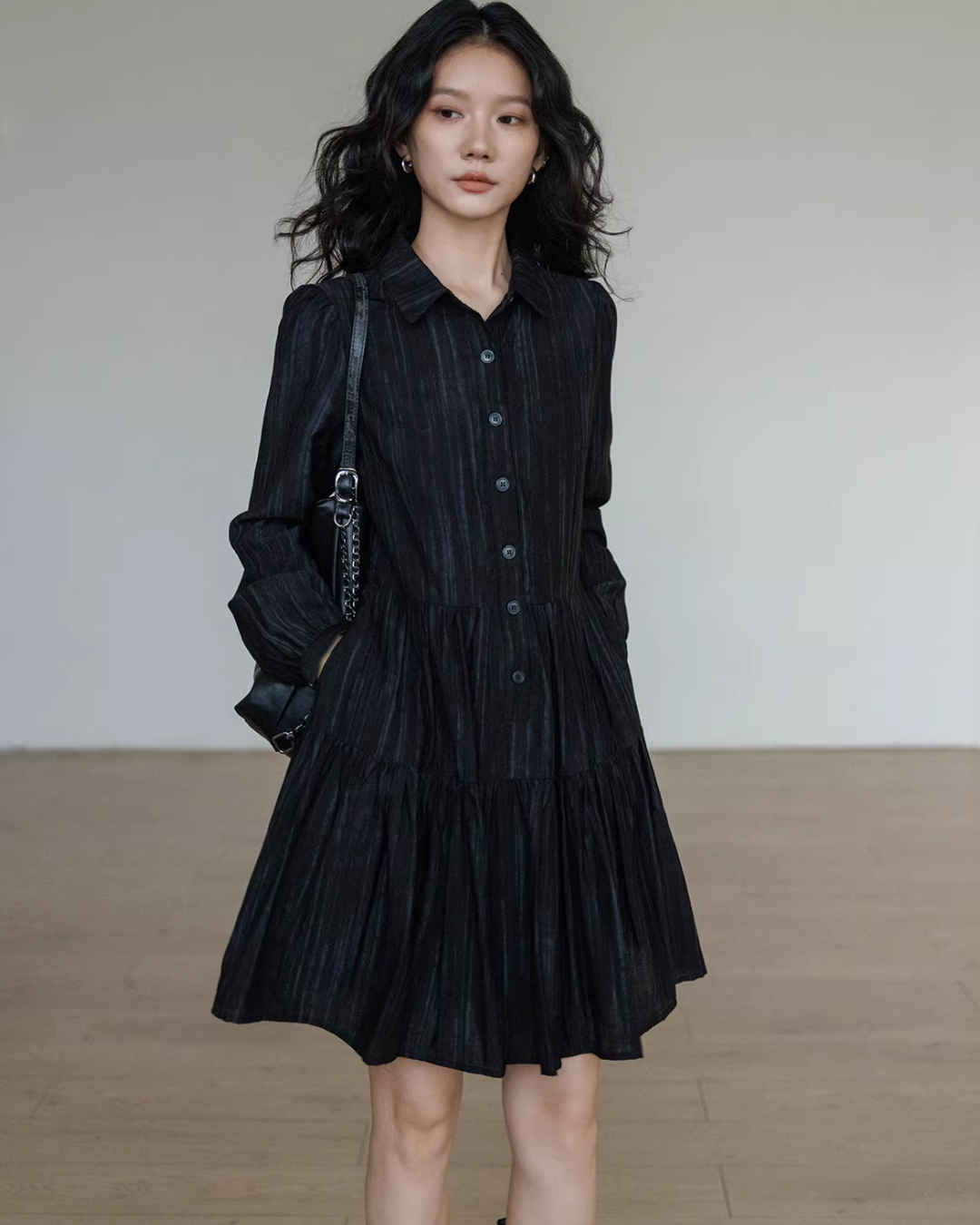 Polo Collar Long-Sleeve Dress Polo Collar Long-Sleeve Dress