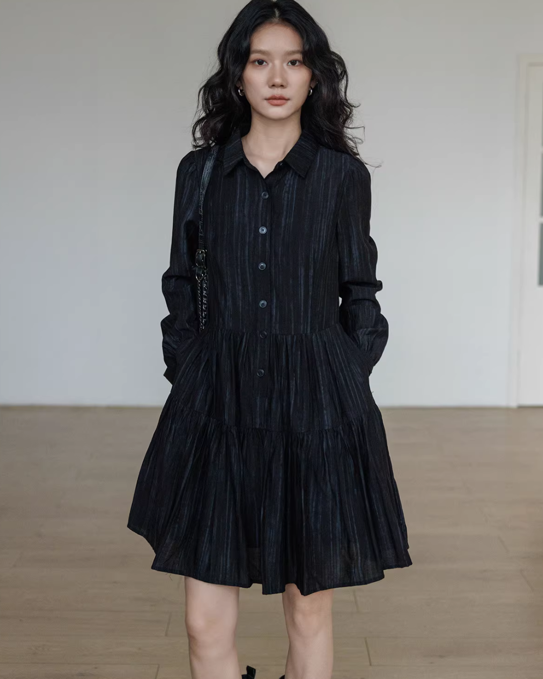 Polo Collar Long-Sleeve Dress Polo Collar Long-Sleeve Dress