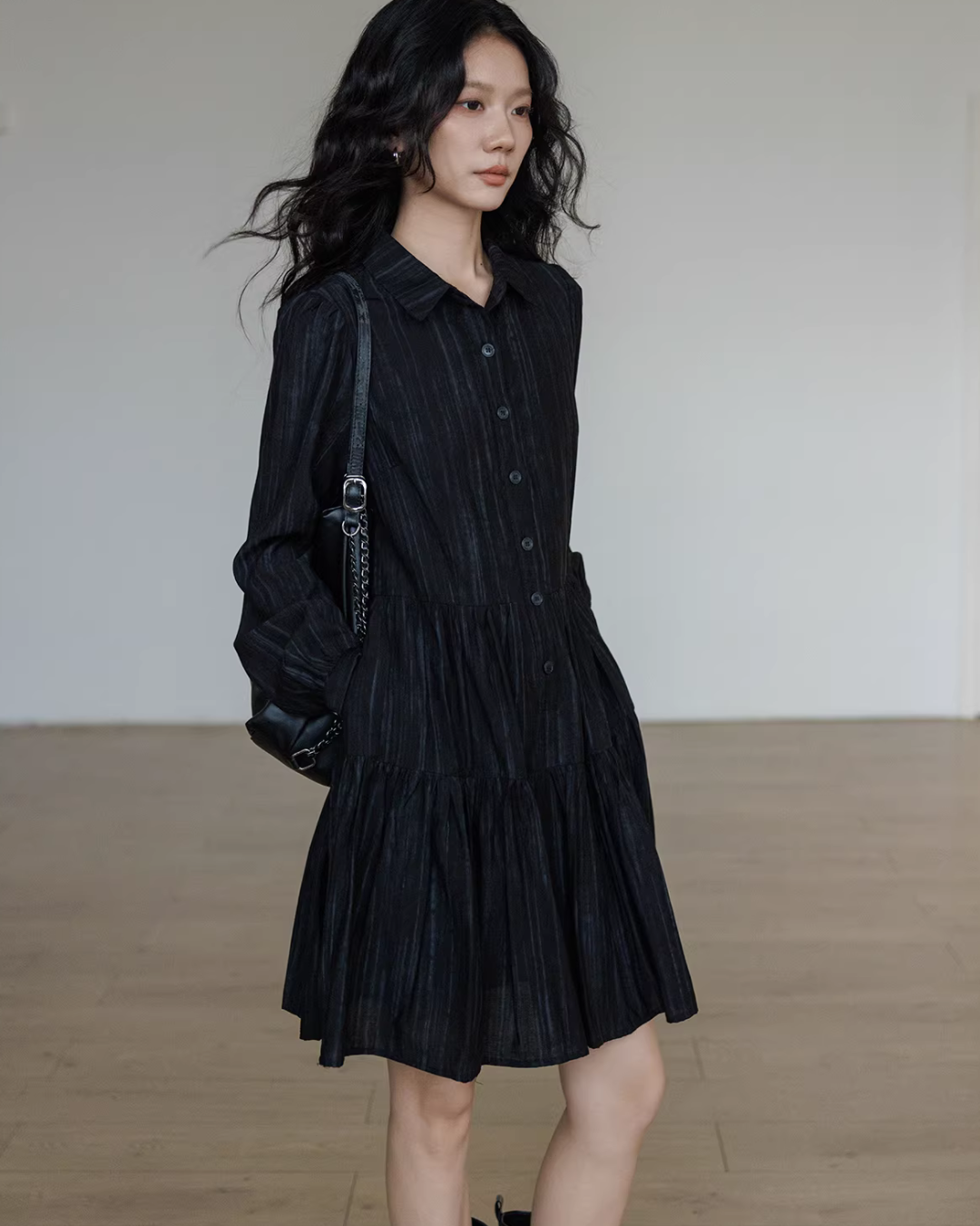 Polo Collar Long-Sleeve Dress Polo Collar Long-Sleeve Dress