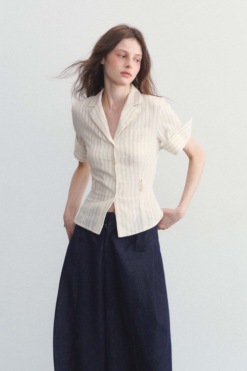 Polo Neck Striped Shirt