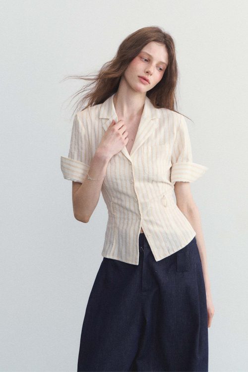 Polo Neck Striped Shirt