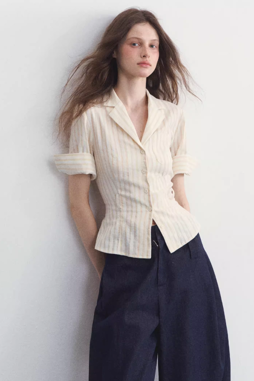 Polo Neck Striped Shirt