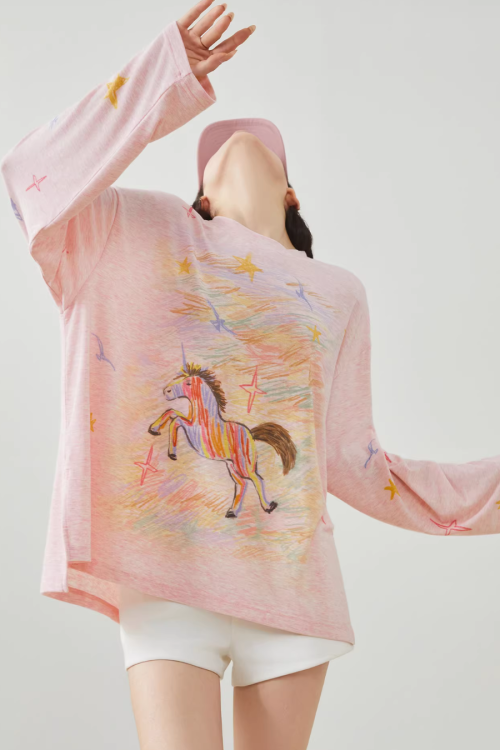 Pony Print Long-Sleeve T-Shirt