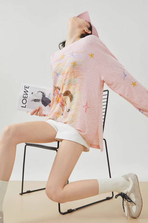 Pony Print Long-Sleeve T-Shirt