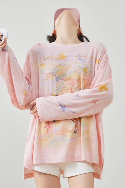 Pony Print Long-Sleeve T-Shirt