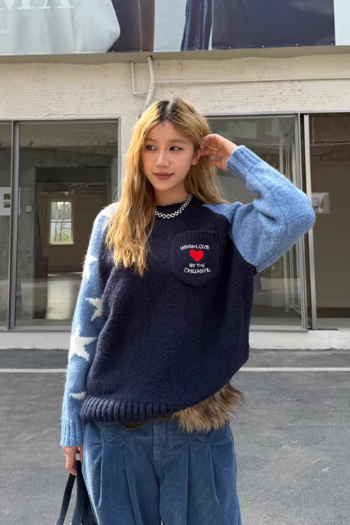 Pullover Raglan Sweater Knit